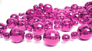 6' SHINY PINK DISCO BALL BEADED CHRISTMAS GARLAND