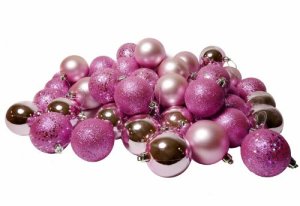 96ct Bubblegum Pink Shatterproof 4-Finish Christmas Ball Ornaments 1.5" (40mm)