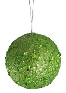 Club Pack of 24 Lime Holographic Glitter Drenched Christmas Ball Ornaments 3" | Holly Jolly Holidays