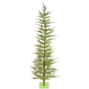 6' Pre-Lit Whimsical Lime Green Artificial Tinsel Christmas Tree - Clear Lights | Holly Jolly Holidays