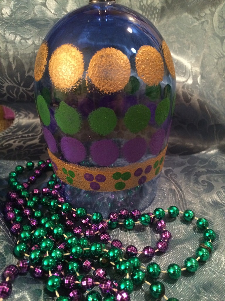 Hand Painted Mardi Gras Wine Glass Tutorial-FINISHED PROJECT (A)