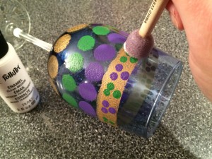 Hand Painted Mardi Gras Wine Glass Tutorial-STEP EIGHT