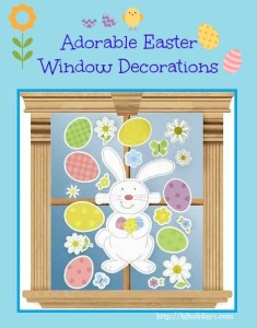 Adorable Easter Window Decorations | http://hjholidays.com