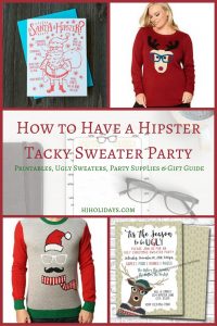 How to Have a Hipster Tacky Sweater Party Printables, Ugly Sweaters, Party Supplies & Gift Guide