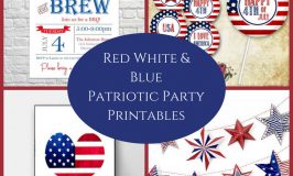 July 4th Red White & Blue Patriotic Party Printables