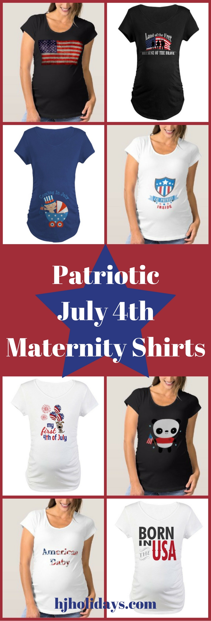 Patriotic July 4th Maternity Shirts