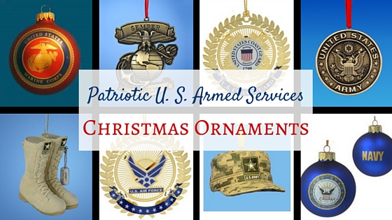 Patriotic U. S. Armed Services Christmas Ornaments
