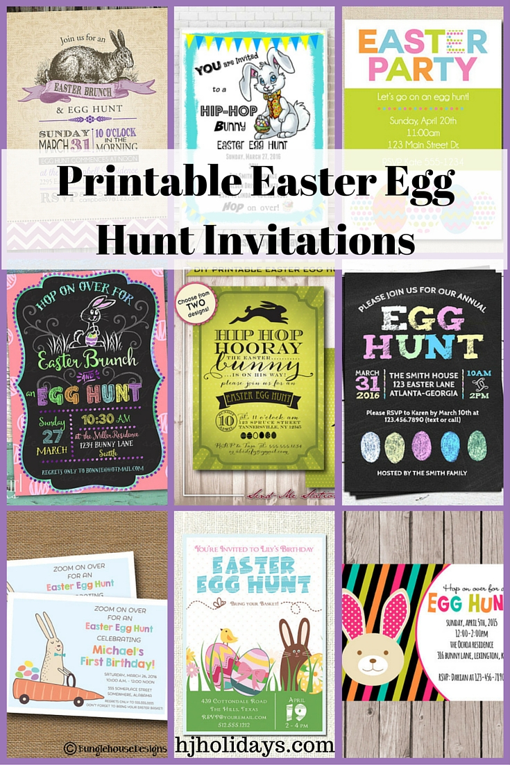 Printable Easter Egg Hunt Invitations