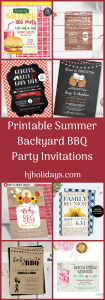 Printable Summer Backyard BBQ Party Invitations