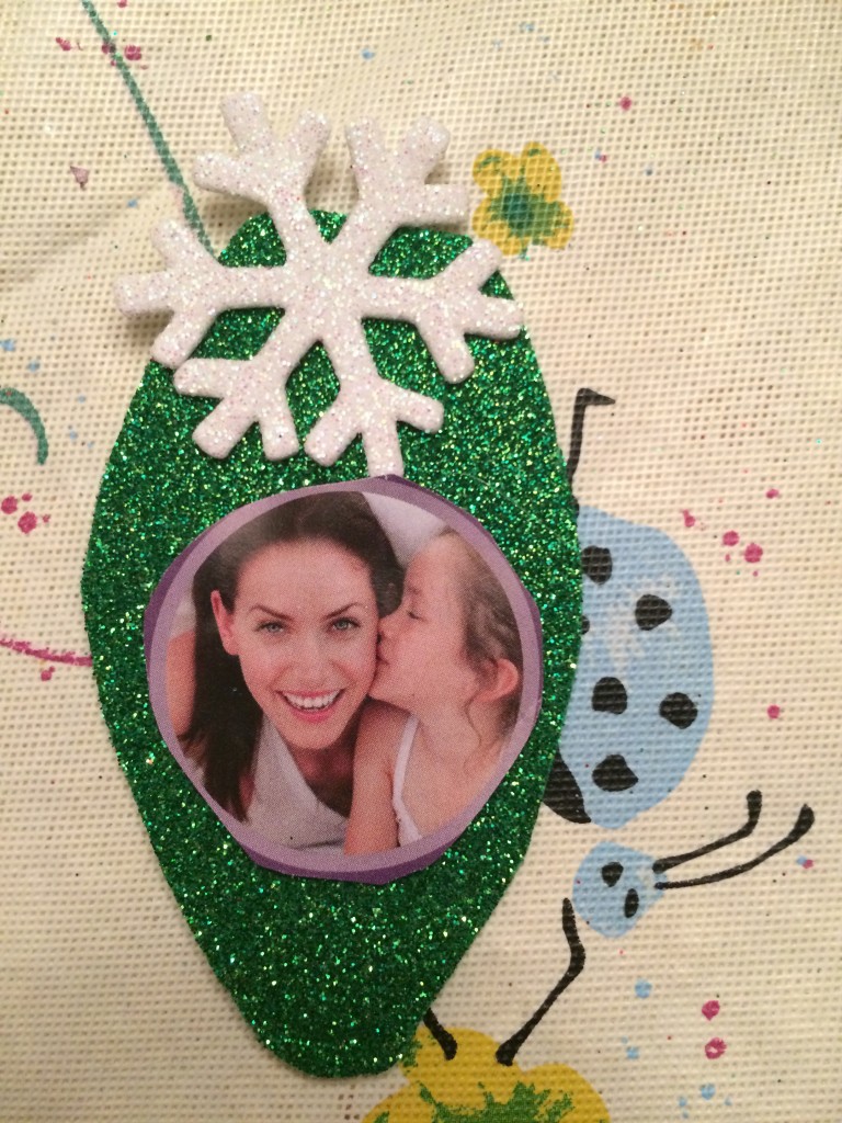 Green Bulb with White Snowflake Ornament