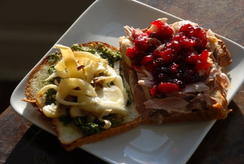 Turkey Sandwich Made from Thanksgiving Leftovers