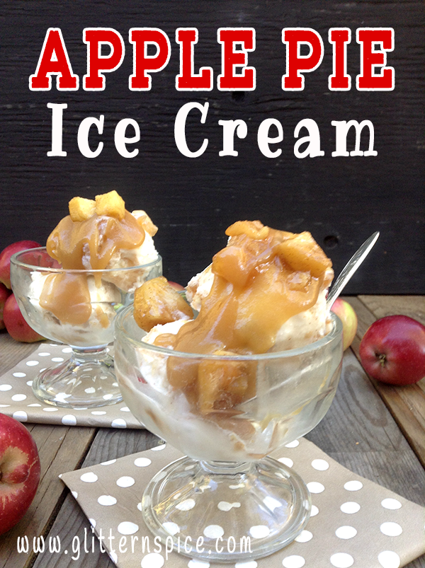 Apple Pie Ice Cream with Caramel Sauce