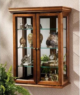 Country Tuscan Style Hardwood Wall Curio